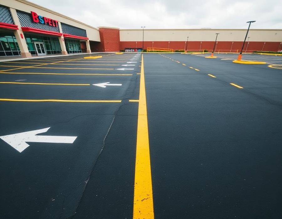 Retail Shopping Center after striping