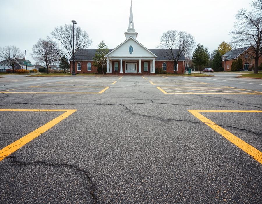 Church Parking Lot before striping