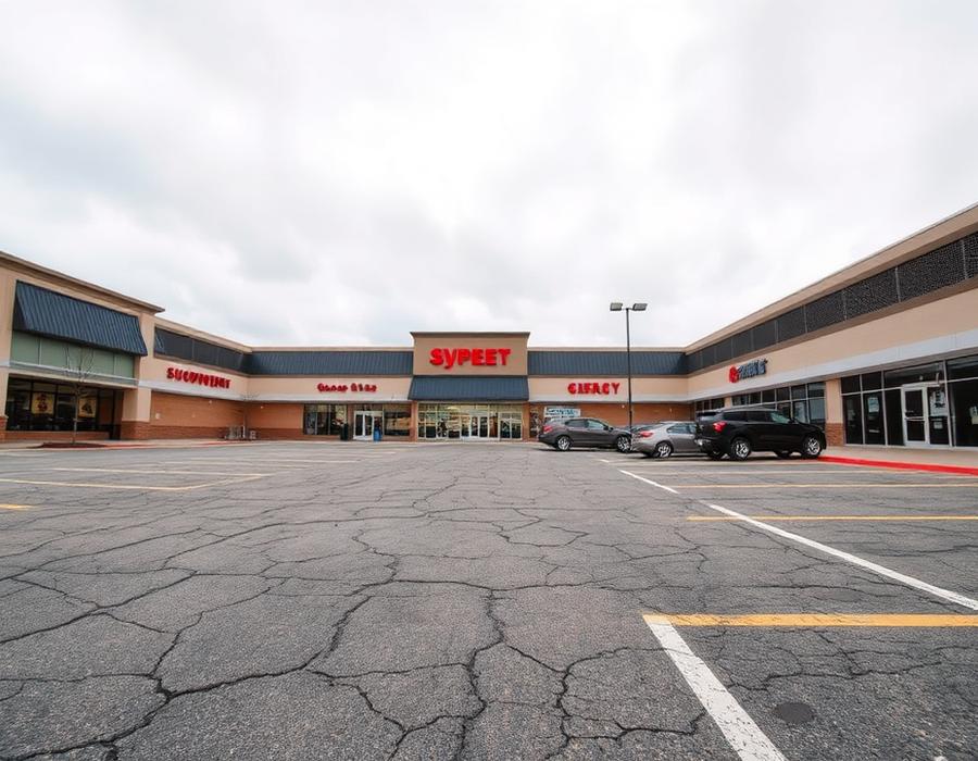Retail Shopping Center before striping
